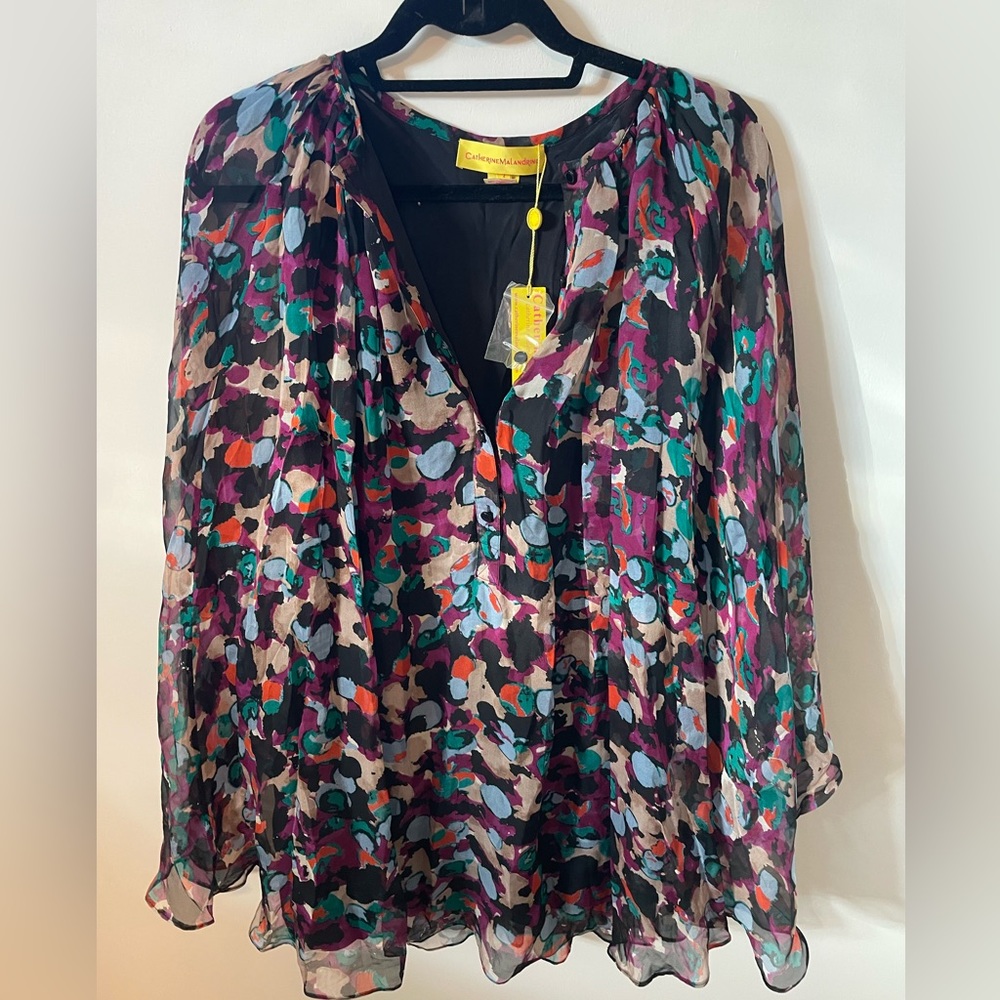 Small Catherine Malandrino  Poncho Dress. Sheer sleeves